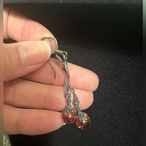 Amber drop earrings - real Amber!